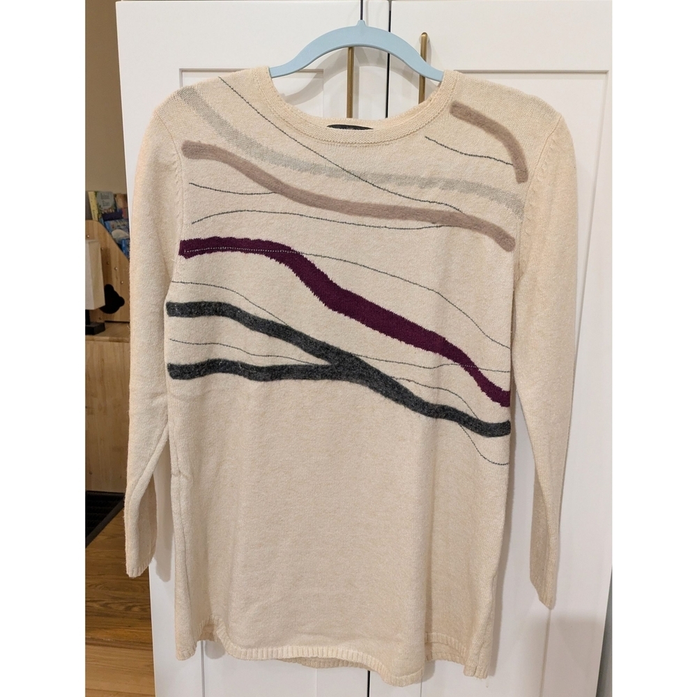 Parkhurst Cream Top with Multicolor Stripes